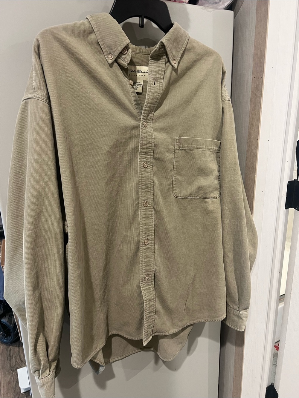 Eddie Bauer Olive Green Button-Down Casual Shirt